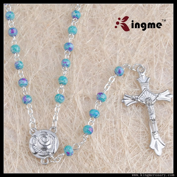 ,galss beads rosary